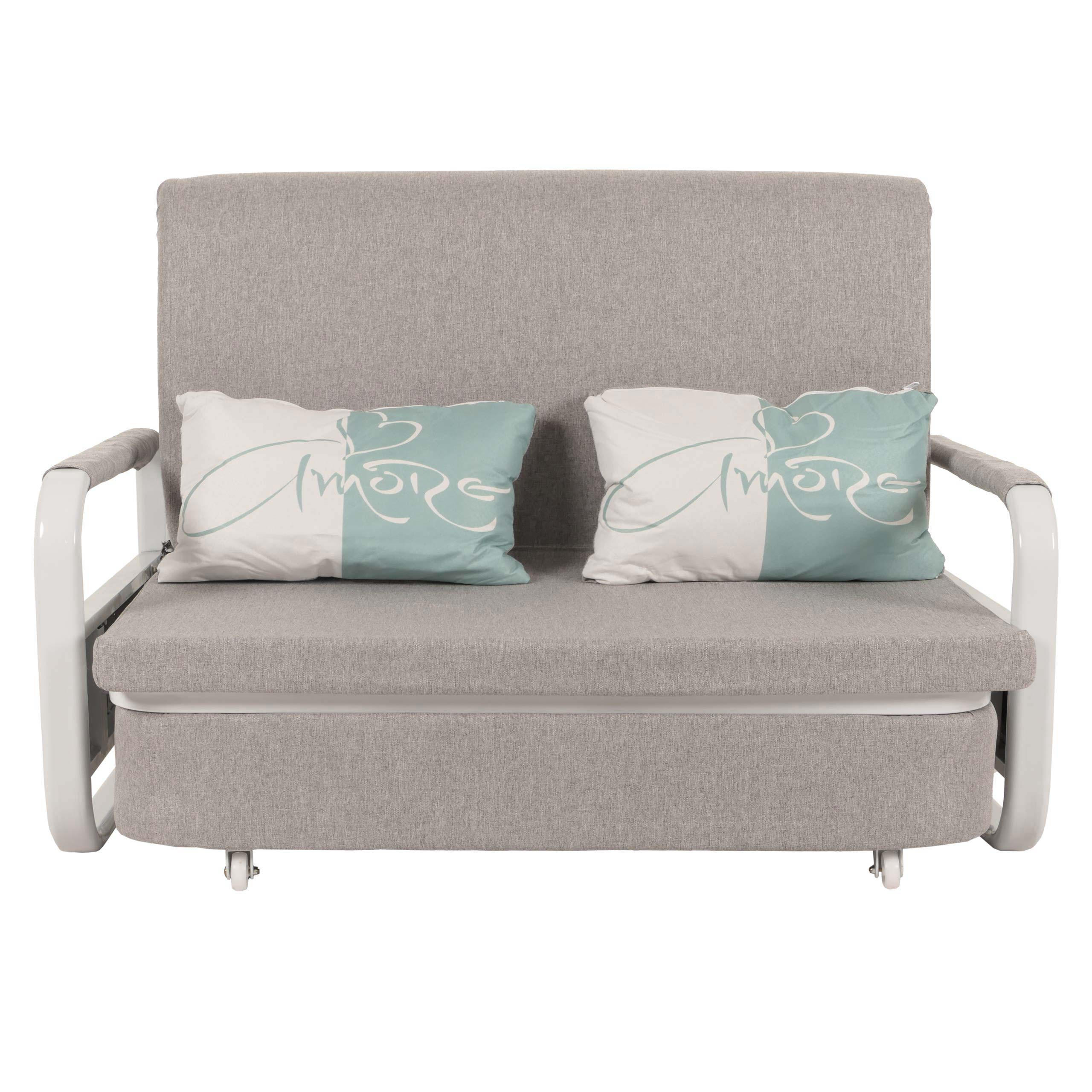 SCHLAFSOFA Grau - Grau, Textil (130/71/185cm) - MCW