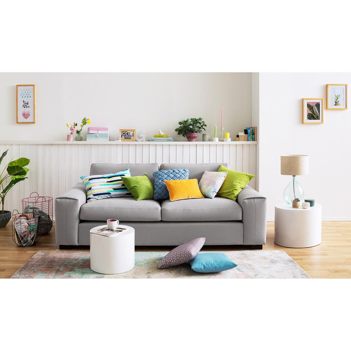 BEISTELLTISCH - 2er-Set - Weiß Hochglanz, Holzwerkstoff (48/48/38cm) - home24