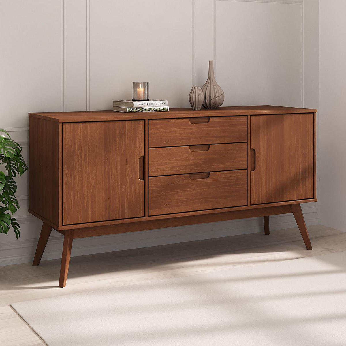 SIDEBOARD TIVOLI - Dunkelbraun, Holz (145/75/45cm) - IDIMEX