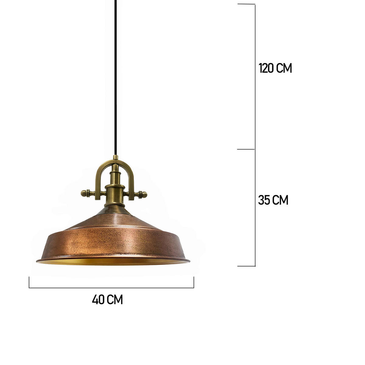 PENDELLEUCHTE Asletl-Marine - Kupferfarben, Metall (41/41/28cm) - Bamyum