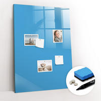 MAGNETTAFEL 70x100 Blau schwarzer Marker - Blau, Glas (70/0.4/100cm) - TULUP