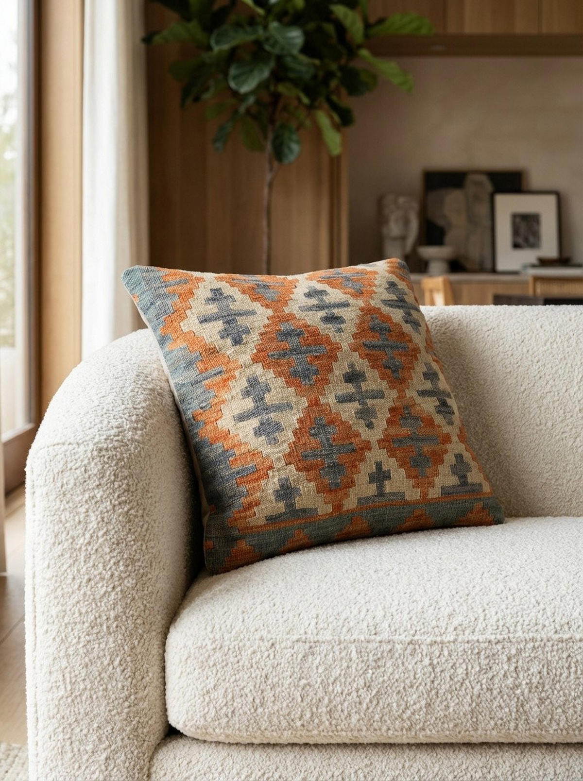 KELIM-KISSEN Mehrfarbig 65/65 cm Schurwolle - Multicolor, Textil (65/65cm) - Looma