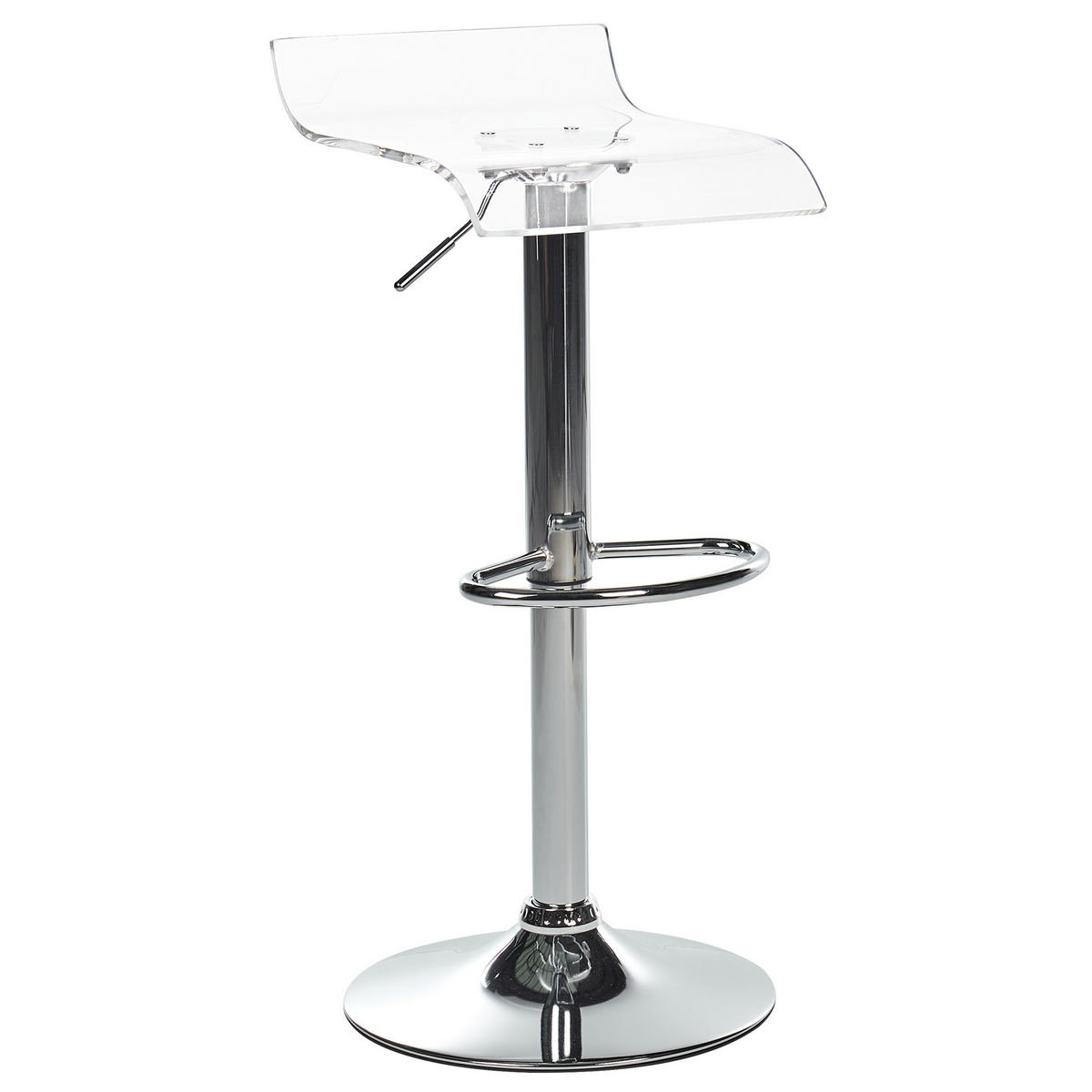 DREHHOCKER 2er-Set Transparent Neum - Transparent/Silberfarben, Kunststoff (38/60/39cm) - Beliani