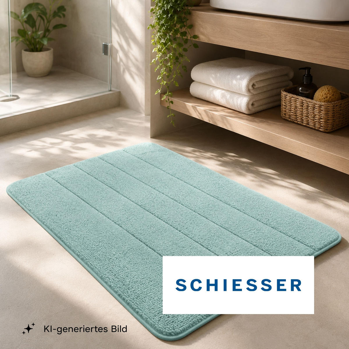 BADTEPPICH Milano - 100% Polyester - 60x100 cm - Helltürkis - Türkis, Textil (60/100cm) - SCHIESSER
