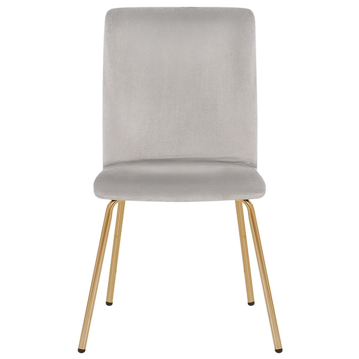 STUHL 2er-Set Samtstoff Grau Rubio - Grau, Textil/Metall (47/80/41cm) - Beliani