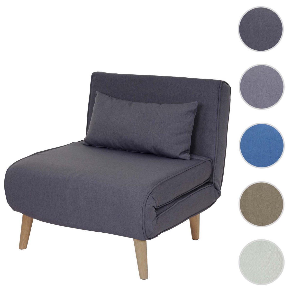 SCHLAFSESSEL Anthrazit - Anthrazit, Textil (75/77/70cm) - MCW
