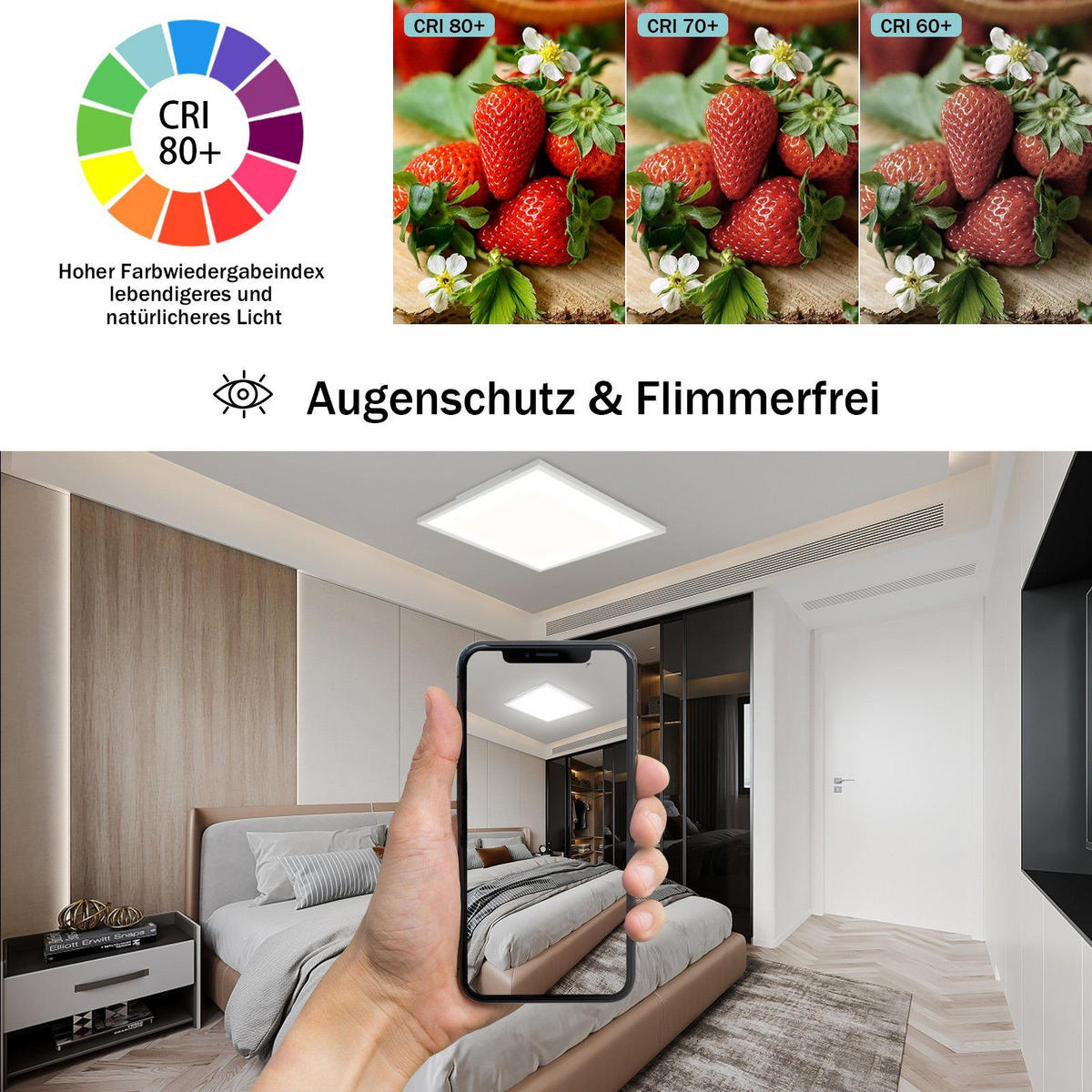 LED-DECKENLEUCHTE Raynor 45/45/2.1cm - Weiß, Kunststoff (45/45/2.1cm) - ZMH