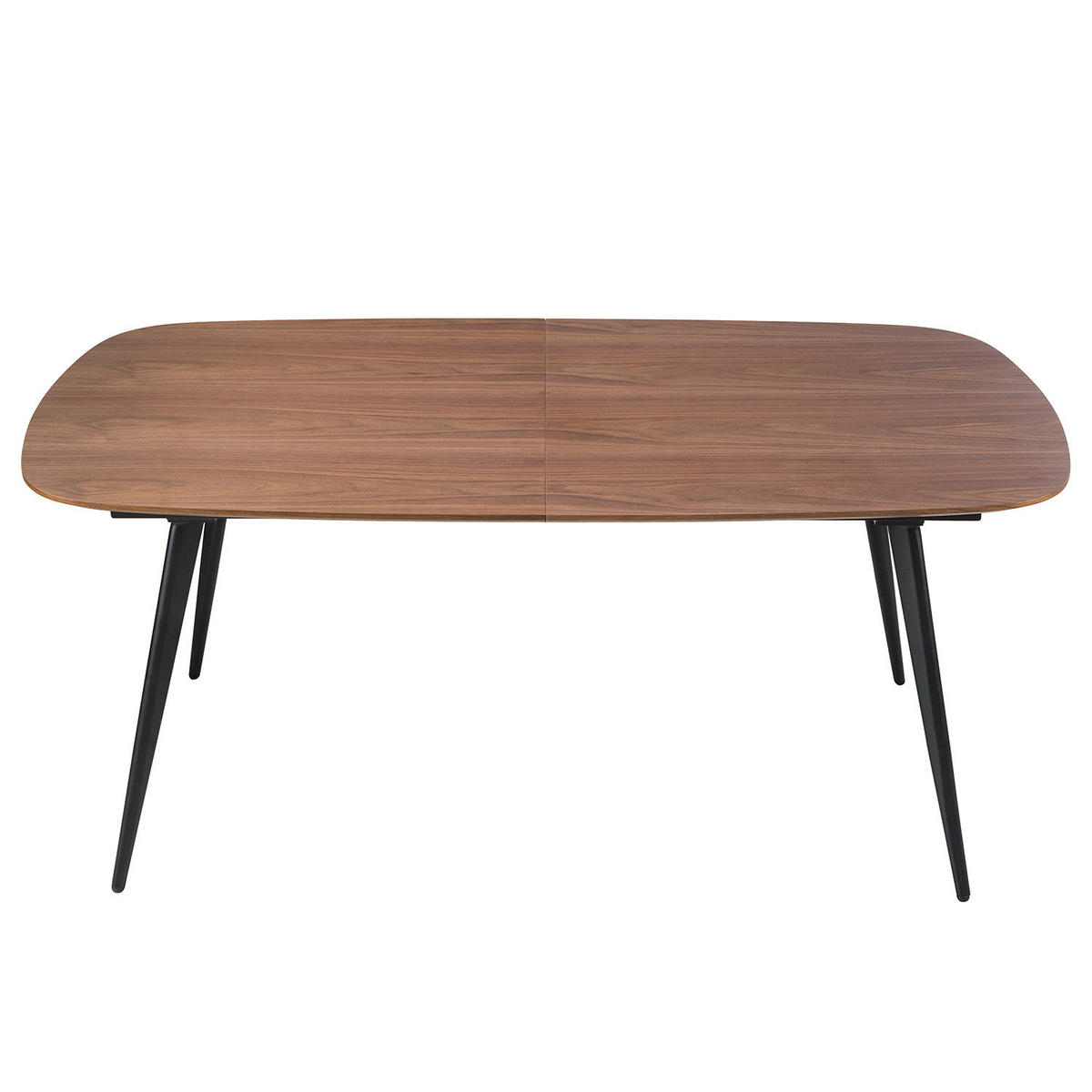 ESSTISCH mit Ausziehfunktion - Walnuss Furnier / Metall - Walnussfarben, Holzwerkstoff (105/180/75cm) - home24