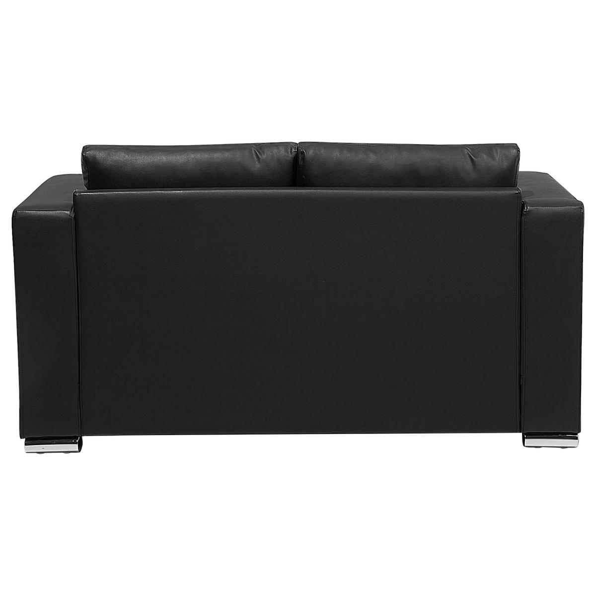 SOFA-SET 6-sitzer Leder Schwarz Helsinki - Schwarz, Leder/Kunststoff (186/72/76cm) - Beliani
