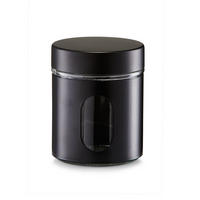 VORRATSBEHÄLTER Glas 0,6 l 10/10/12,5 cm - Schwarz, Glas (10/12.5/10cm) - ZELLER