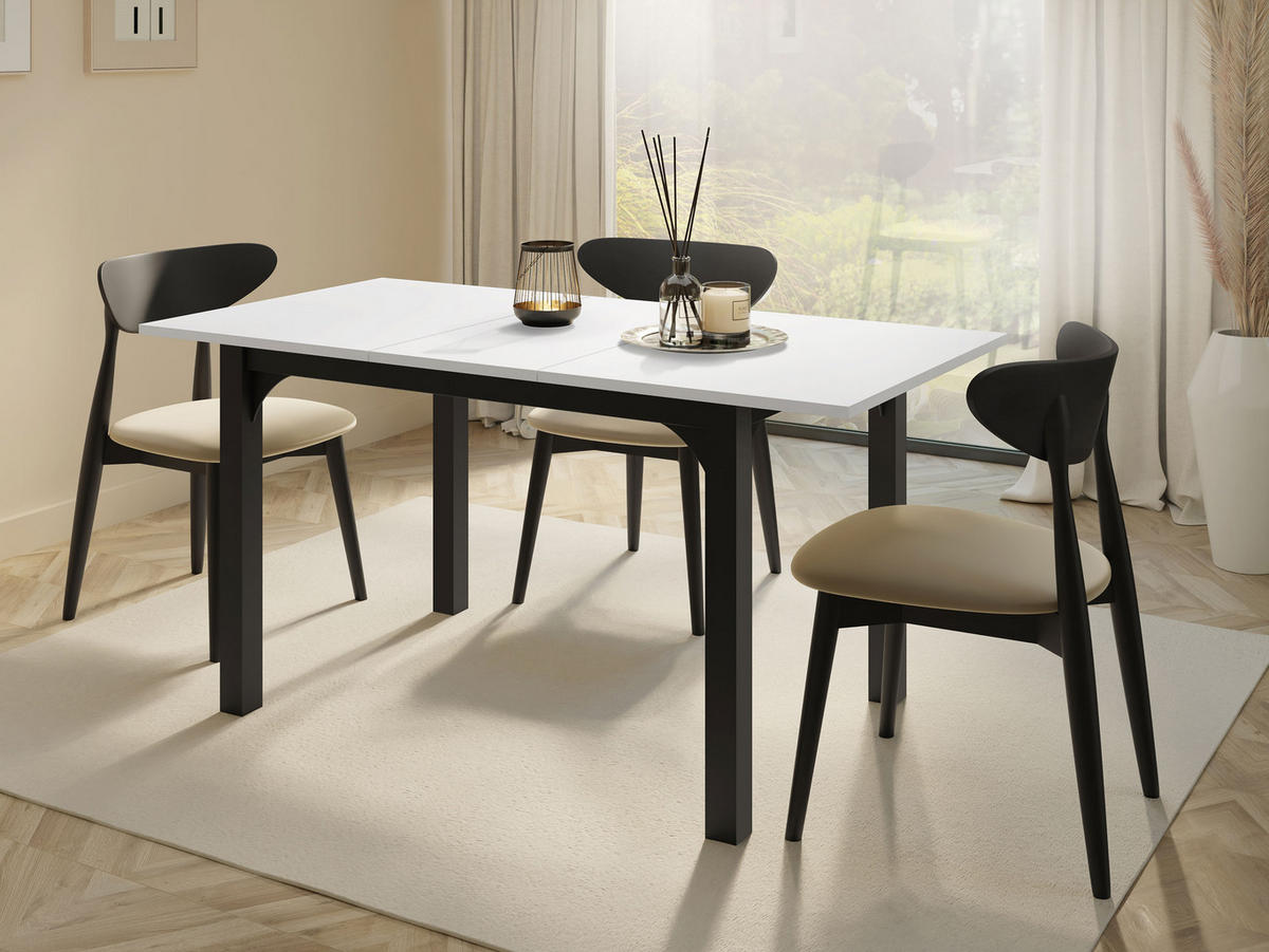 ESSTISCH Focus 120 - Schwarz/Grau, Holzwerkstoff/Metall (80/120/76cm) - MIRJAN24