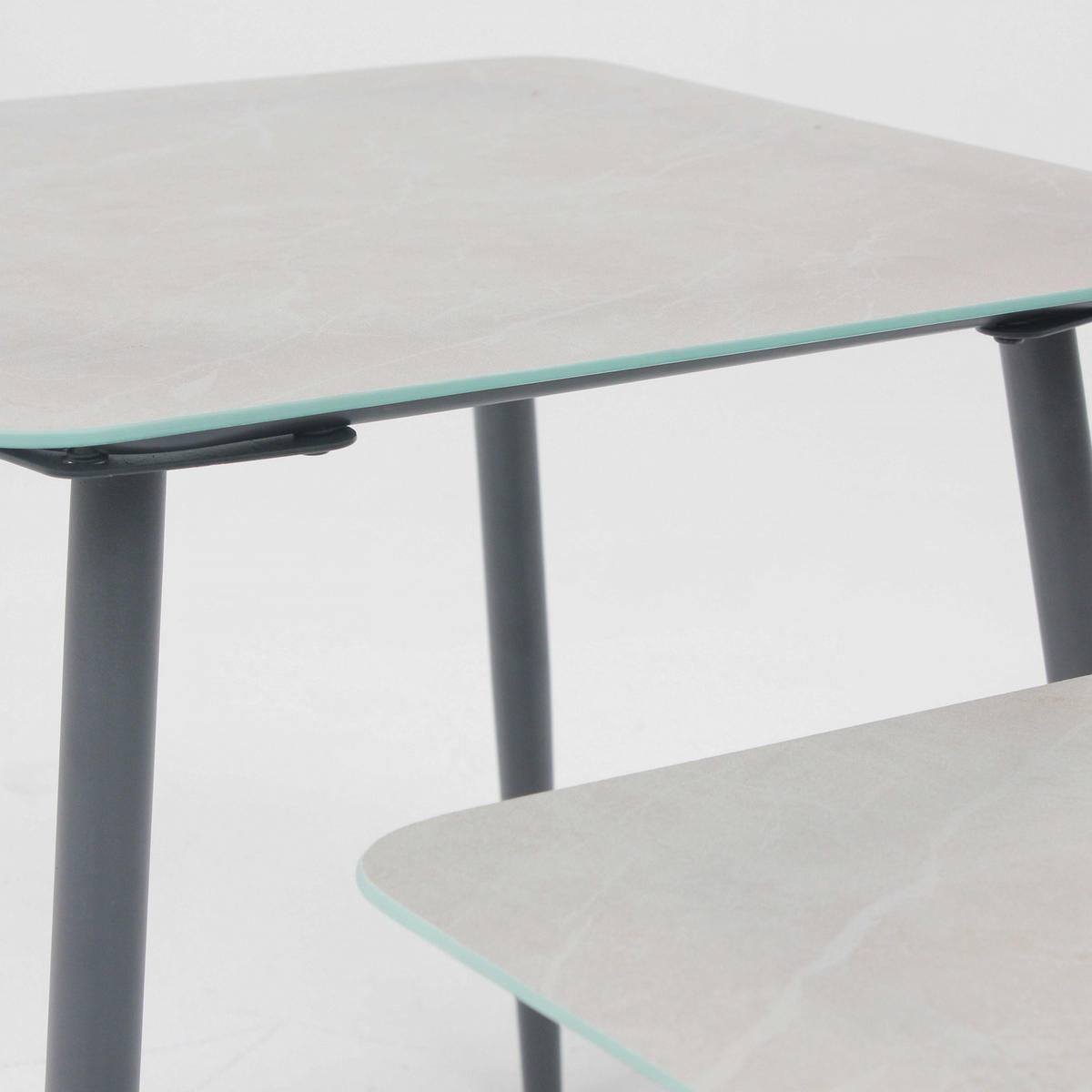 GARTENBEISTELLTISCH 2-tlg., Grau - Grau, Metall (55/55/55cm) - Oviala