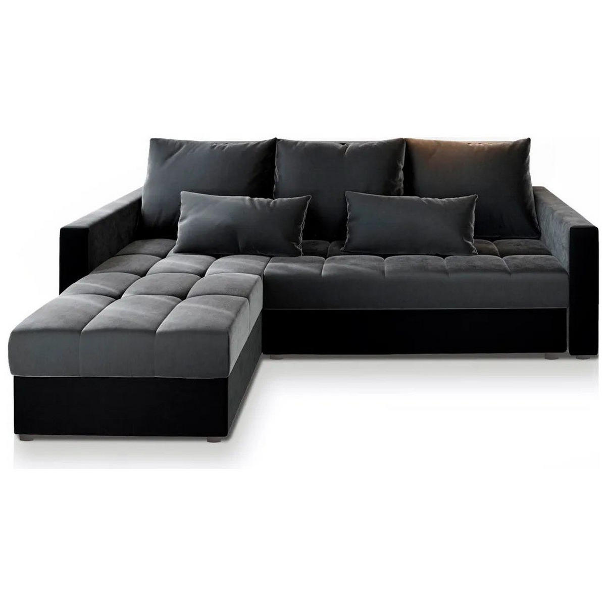 ROHOVÁ SEDAČKA KOS PIK šedá - šedá, dřevo/textil (220/140cm) - MASSENO