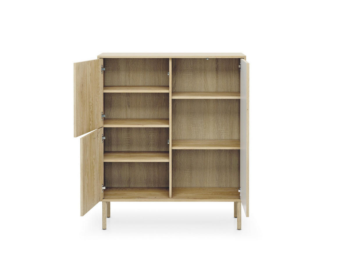 KOMMODE Aviro Eiche Cremona, dreitürige Kommode - Hellbraun/Eichefarben, Holzwerkstoff (104/122/40cm) - Bettso