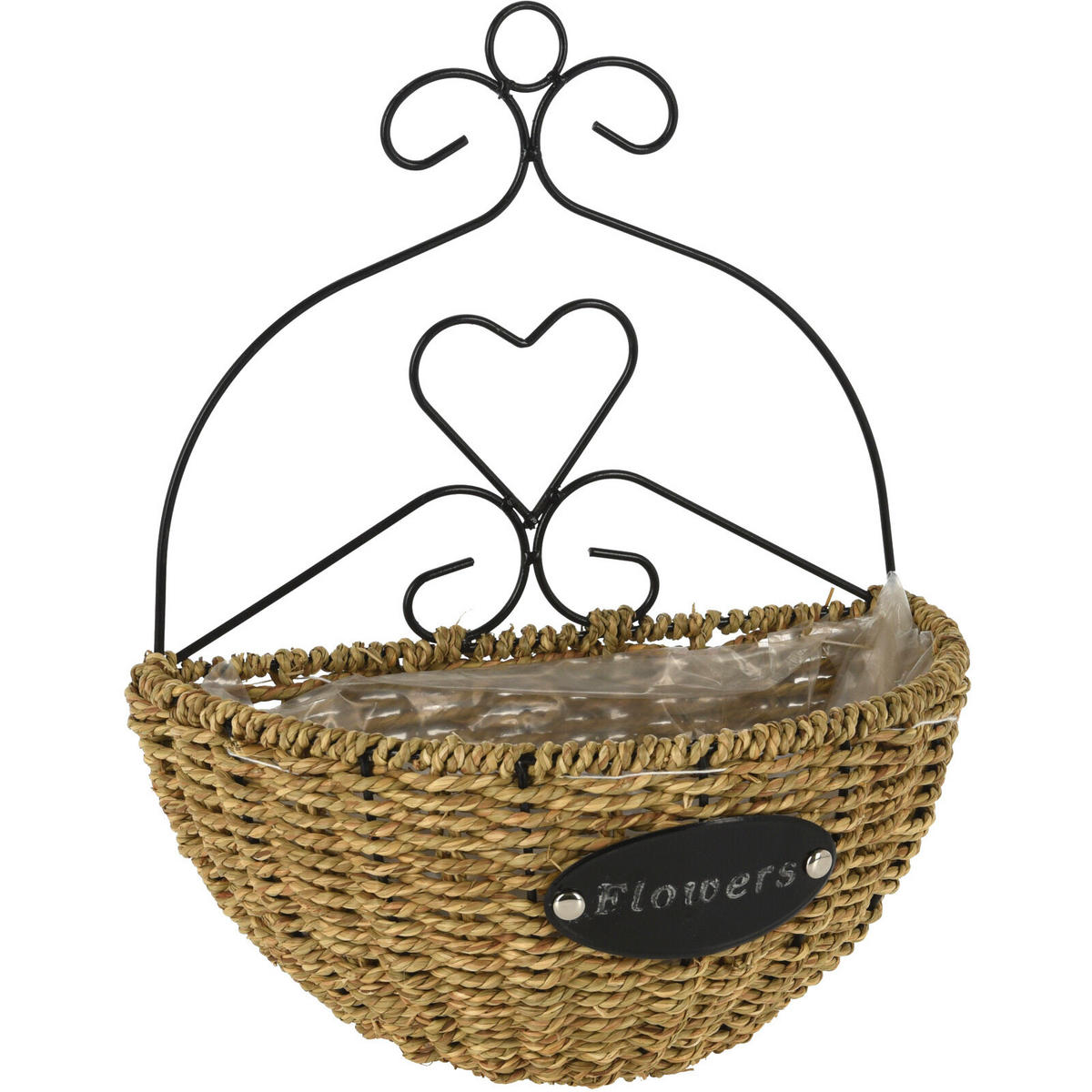 HÄNGETOPF Korb-Optik 28/15/13 cm - Beige, Kunststoff (15.5/13/28.5cm) - Home Styling Collection