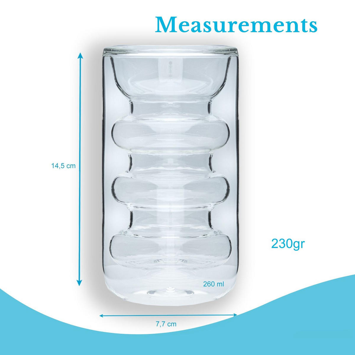KAFFEE GLÄSER 260ml (2-tlg.) - Transparent, Glas - Intirilife
