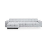 ECKSOFA links Kendal aus strukturiertem Stoff hellgrau 5 Sitzplätze - Hellgrau, Textil (173/357cm) - Micadoni
