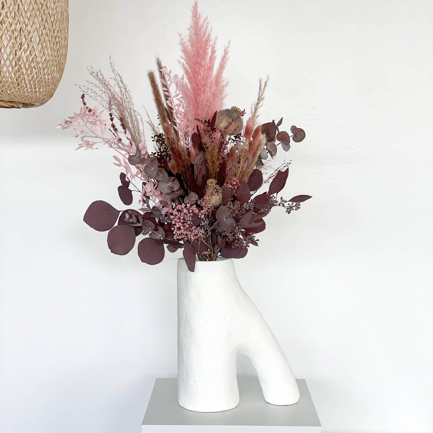 TROCKENBLUMENSTRAUSS Eukalyptus Pink Peppa - Rosa, Naturmaterialien (70cm) - Lykke & You