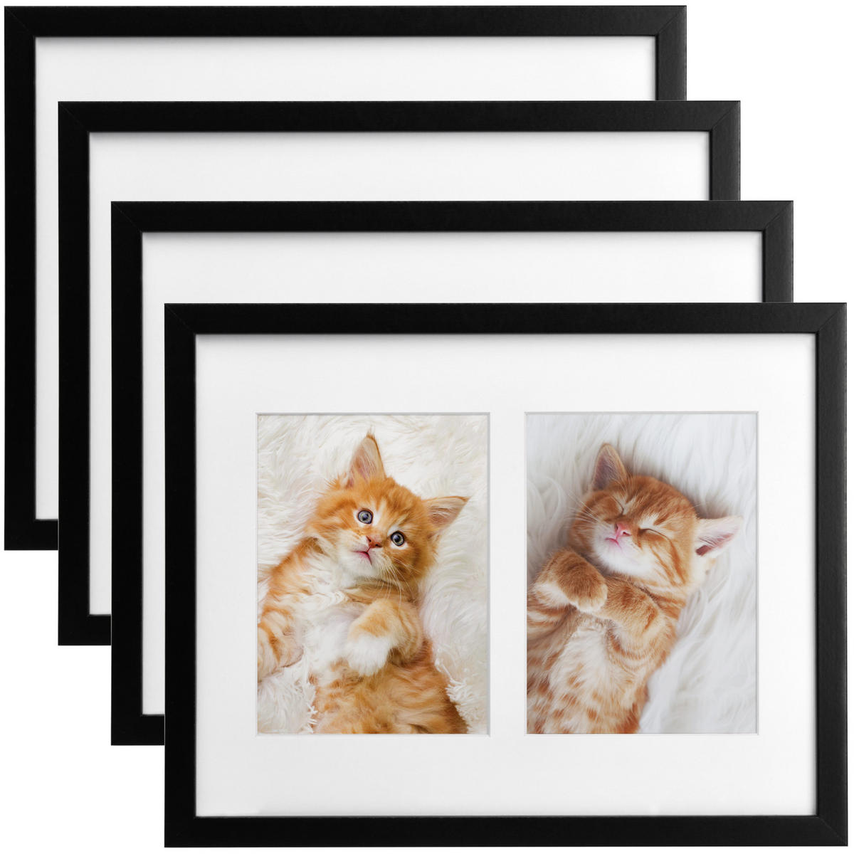 BILDERRAHMEN Galeria 9x13cm Schwarz (4tlg) - Schwarz, Holzwerkstoff (19/2/25cm) - BoMoe
