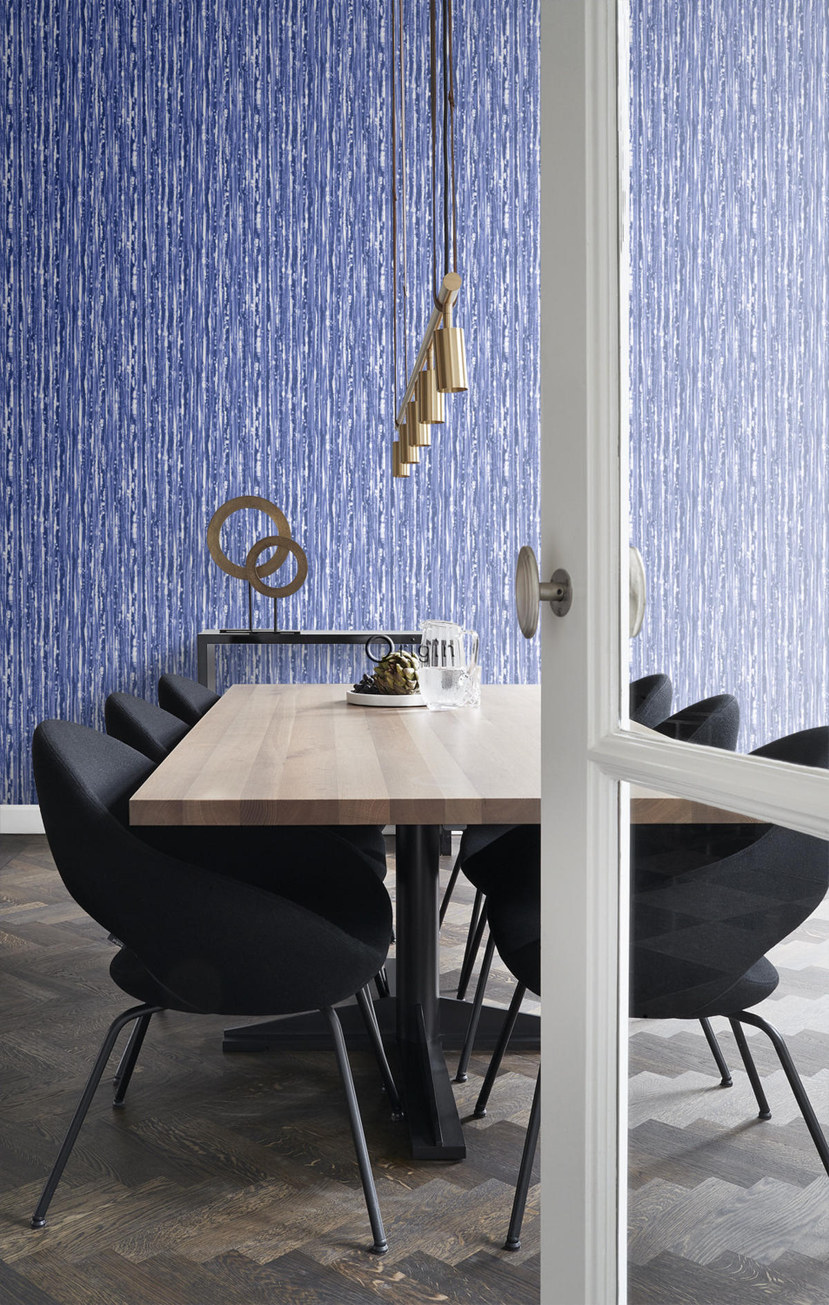TAPETE Streifen 53 cm x 10.05 m - Blau, Papier (53/1000cm) - Origin Wallcoverings