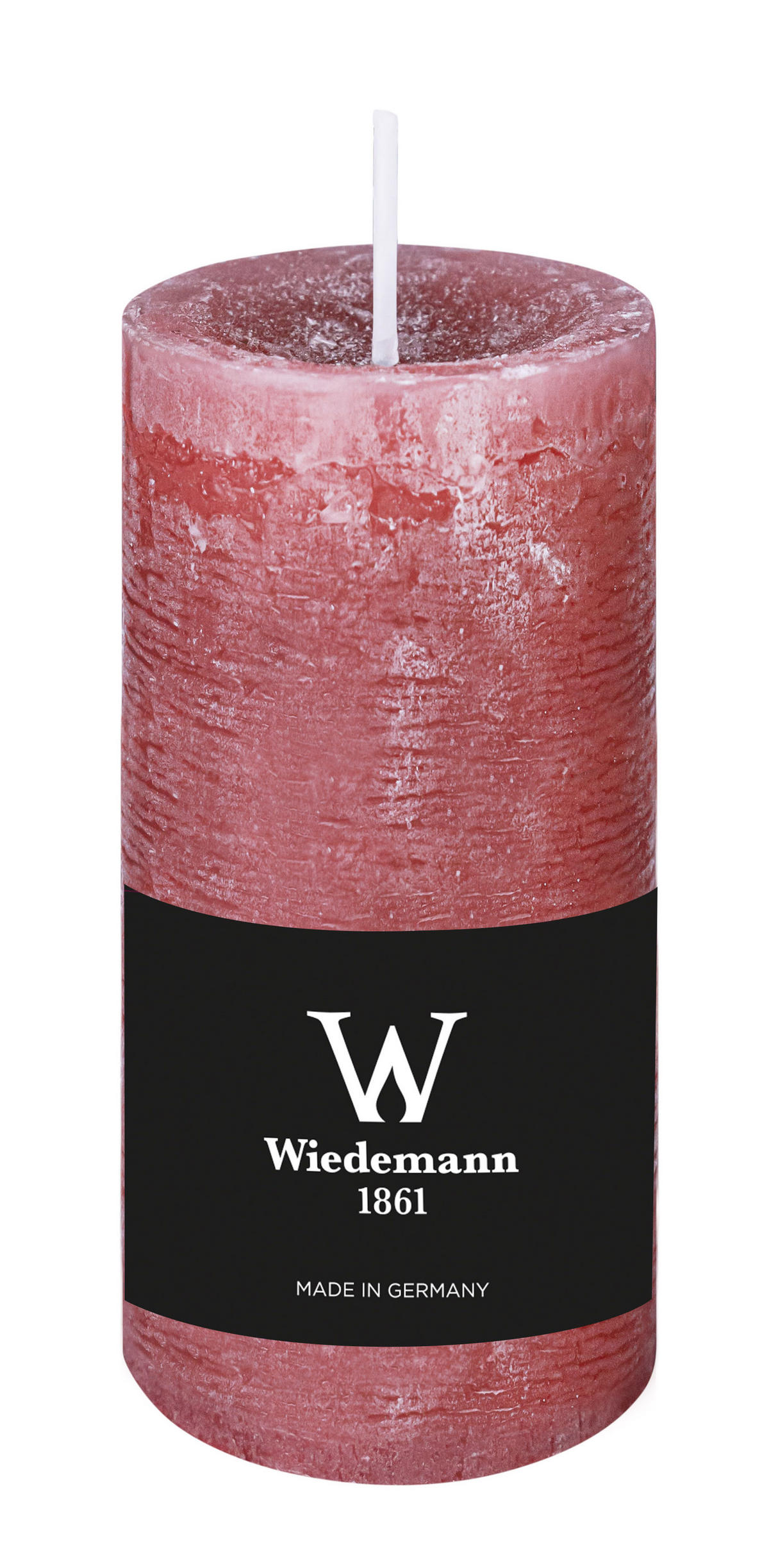 STUMPENKERZE Rustik Marble Style Altrosa 120 x Ø 58 mm, 1 Stück - Altrosa, Paraffin (6/12cm) - Wiedemann Kerzen