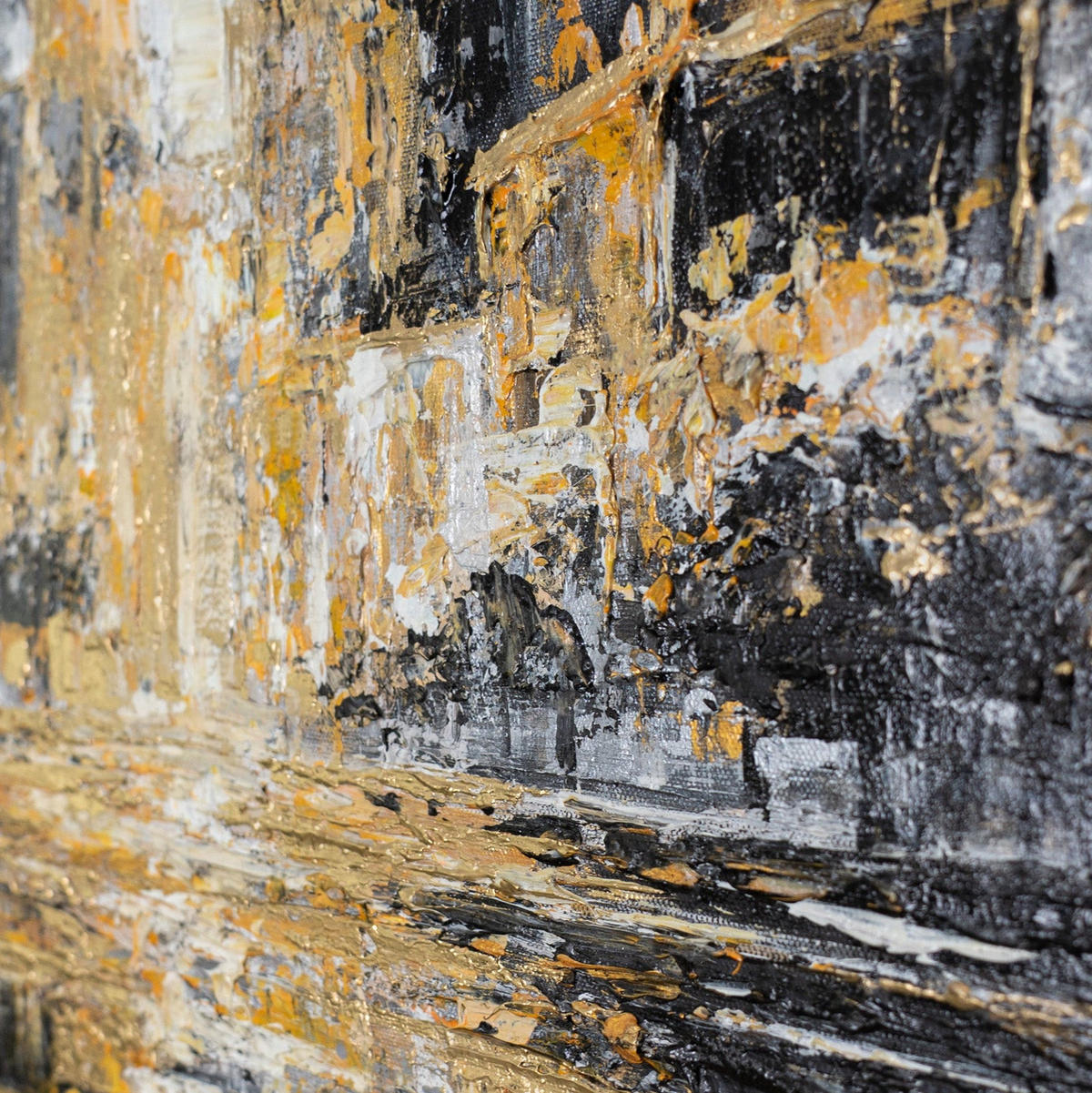 GEMÄLDE Nächtliche Stadt Schattenfugenrahmen Schwarz 70x50 cm - Schwarz, Holz (70/50cm) - YS-art gallery