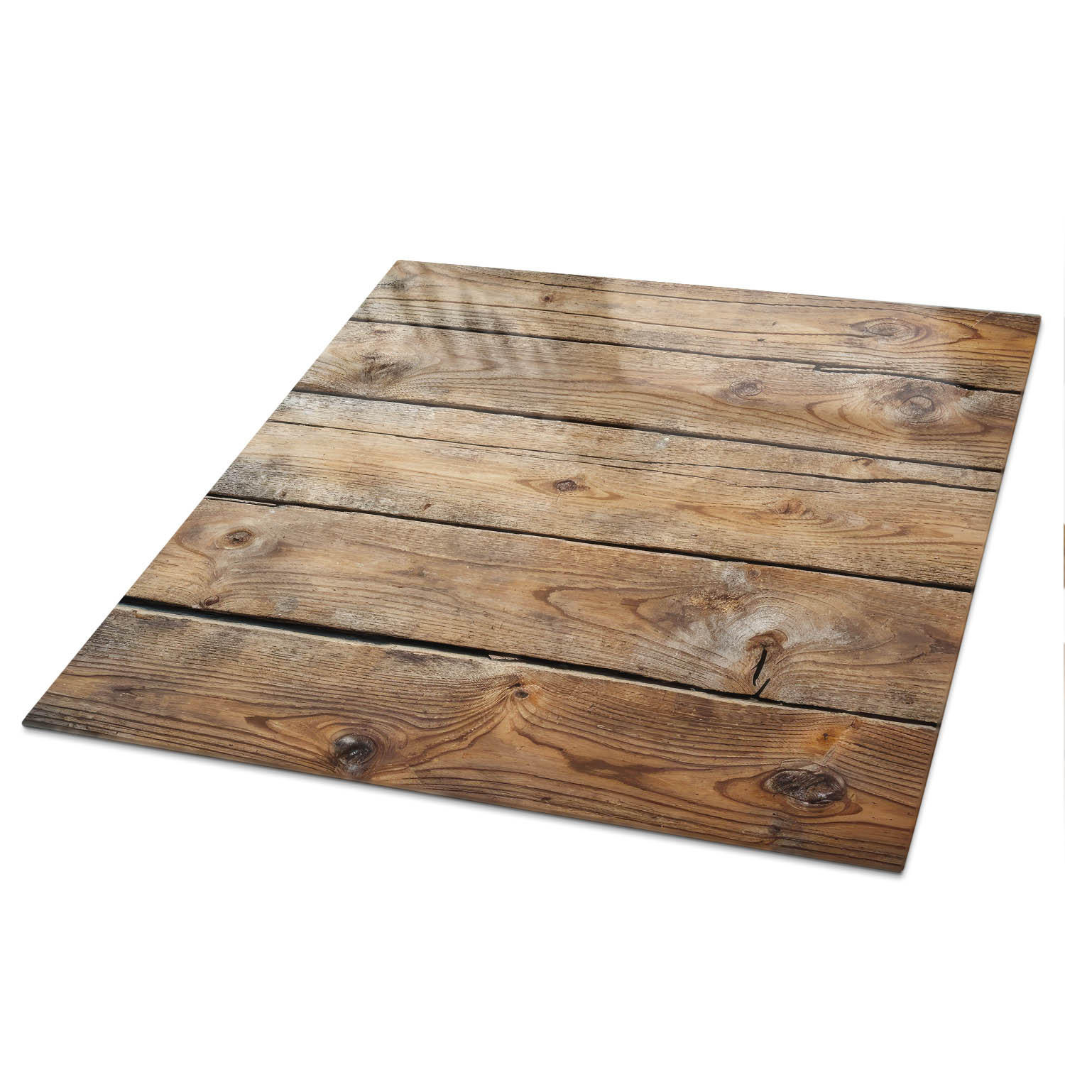 TISCHPLATTE 50x50 cm – Holzstruktur - Weiß, Glas (0.4/50/50cm) - Wallfluent