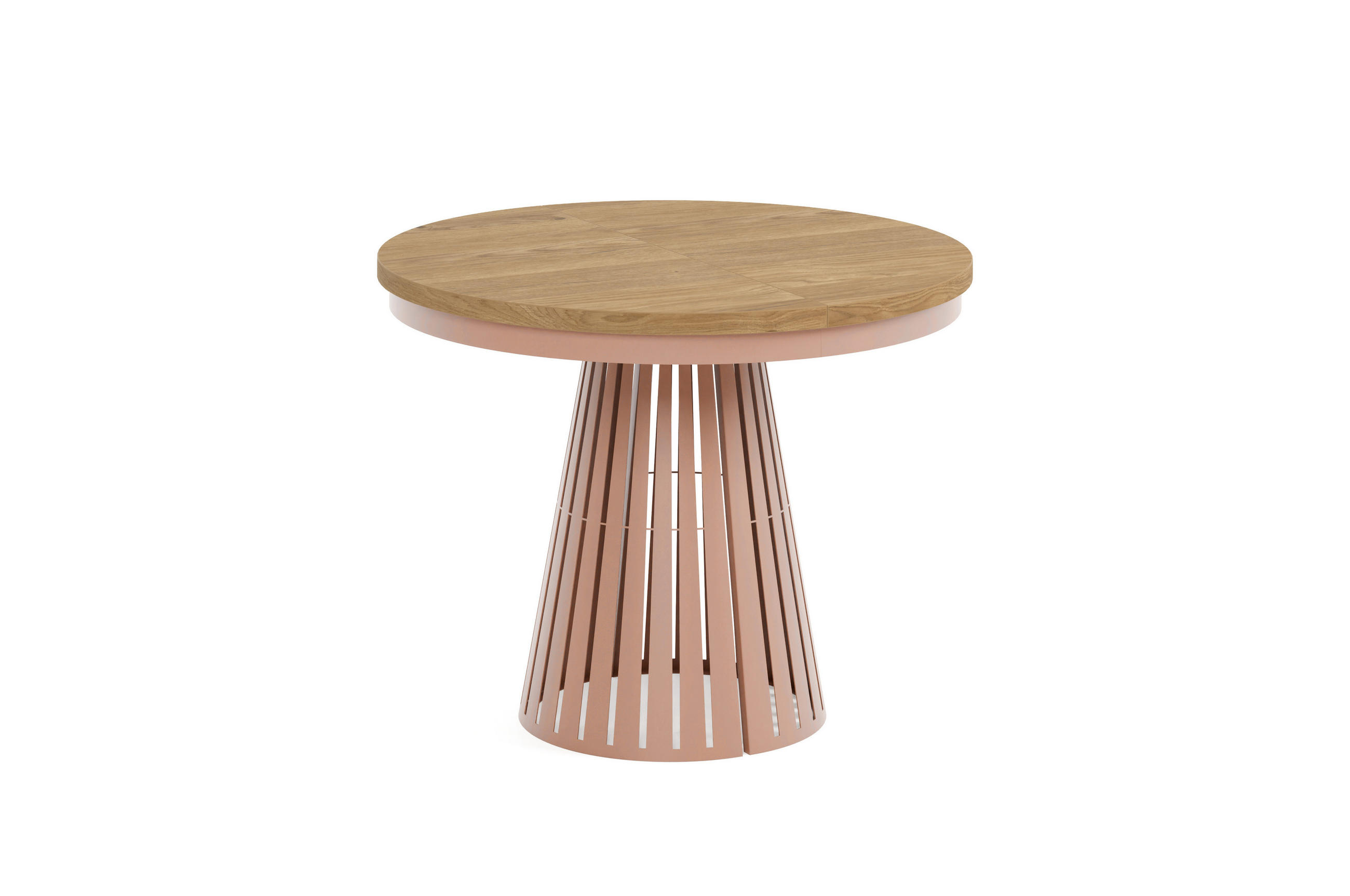 ESSTISCH Cone Bis - Eichefarben/Kupferfarben, Holzwerkstoff/Metall (100/100/76cm) - Meblini
