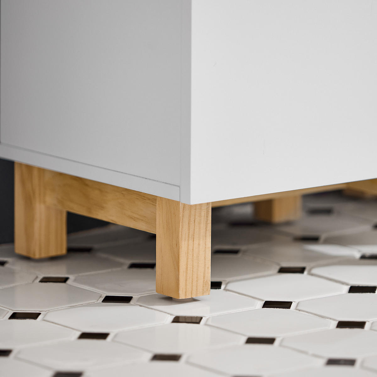 WÄSCHESCHRANK Weiß - Weiß, Holzwerkstoff (34/90/30cm) - SoBuy