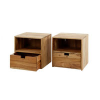 NACHTTISCH FATY 2ER SET Holz Akazie - Braun, Holz (30/30/25cm) - KAWOLA