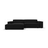 MODULARES-ECKSOFA links Jodie aus Samt schwarz 3 Sitzplätze - Schwarz, Textil (166/224cm) - Micadoni