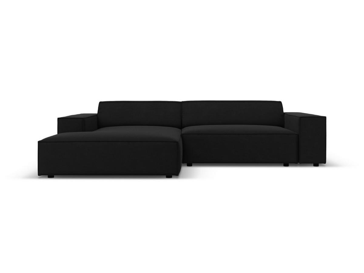 MODULARES-ECKSOFA links Jodie aus Samt schwarz 3 Sitzplätze - Schwarz, Textil (166/224cm) - Micadoni
