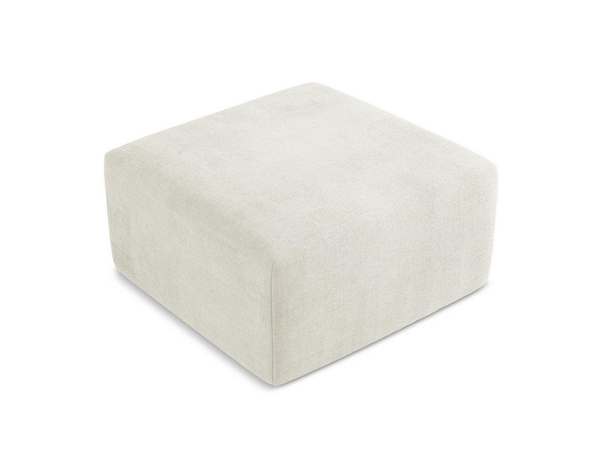 POUF Strukturstoff Beige - Beige/Schwarz, Holzwerkstoff/Kunststoff (75/37/75cm) - Makamii