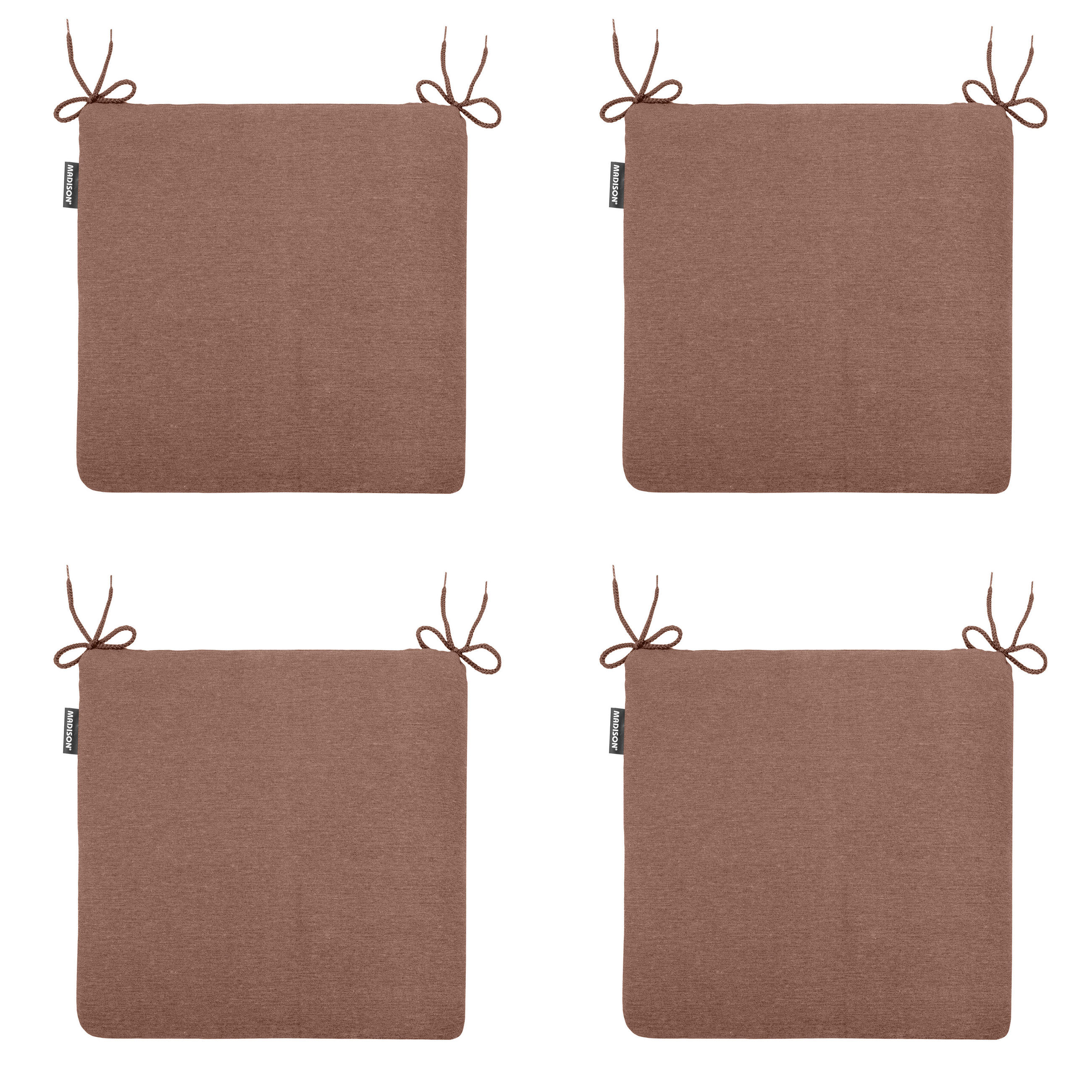 SITZKISSEN Panama - Braun - 40/40/4,5 cm - 4er-Set - Braun, Textil (40/4/40cm) - Madison