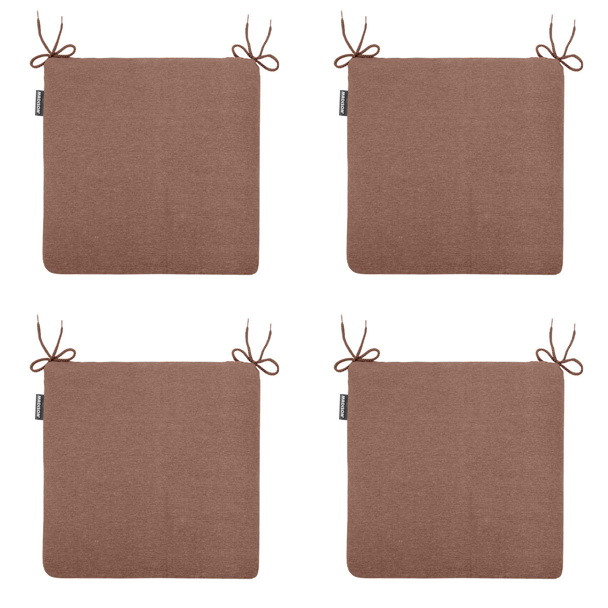 SITZKISSEN Panama - Braun - 40/40/4,5 cm - 4er-Set - Braun, Textil (40/4/40cm) - Madison