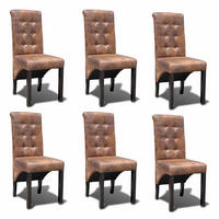 ESSZIMMERSTÜHLE 6Er Set Braun Kunstleder - Braun, Textil (56/95/42cm) - vidaXL