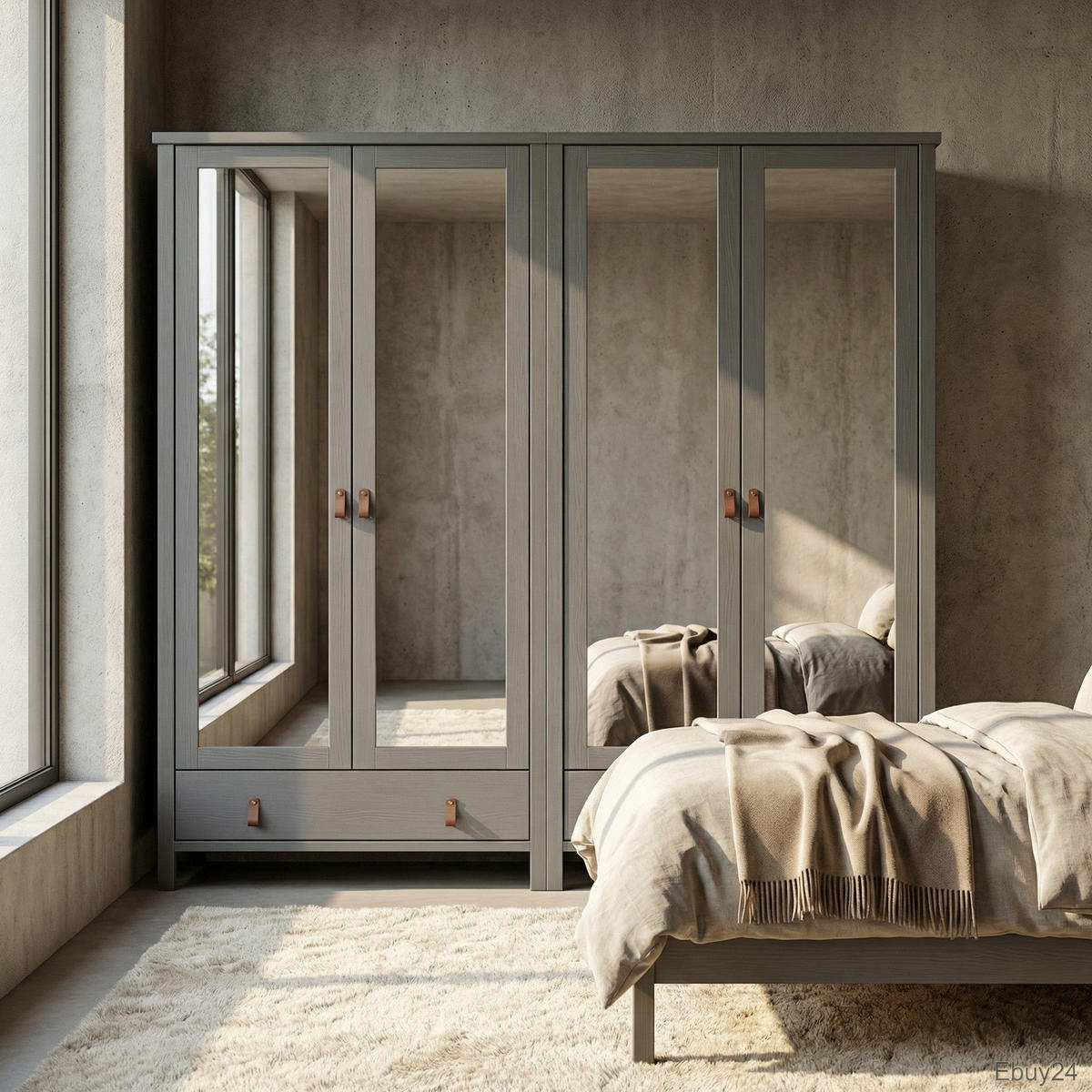 KLEIDERSCHRANK Tromsø Grau lackiert 178/50/195 cm - Grau, Holzwerkstoff (178/195/50cm) - ebuy24