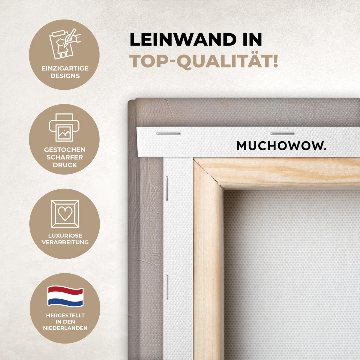 LEINWANDBILD Korb - Eier - Rosa Deko Wohnzimmer 20x20 cm - Beige, Textil (20/20cm) - MuchoWow