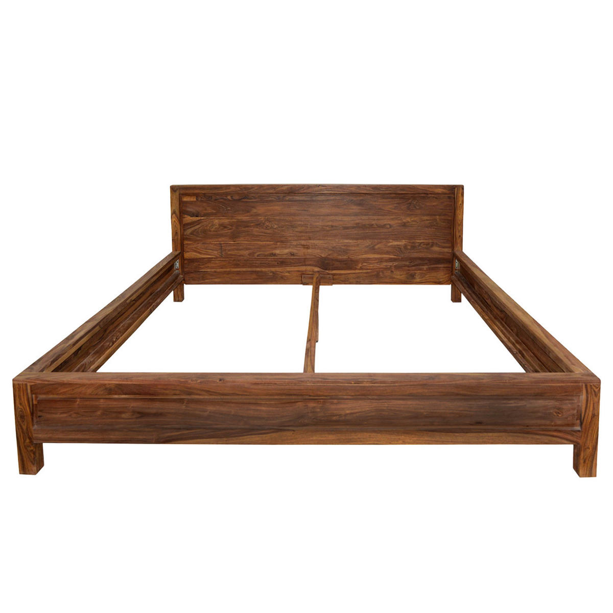 MASSIVHOLZBETT - Sheesam massiv - Sheeshamfarben, Holz (180/200cm) - home24