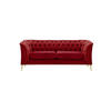 ZWEISITZER-SOFA Chesterfield Modern-Velluto 7 - Rot, Holz/Textil (183/74/80cm)