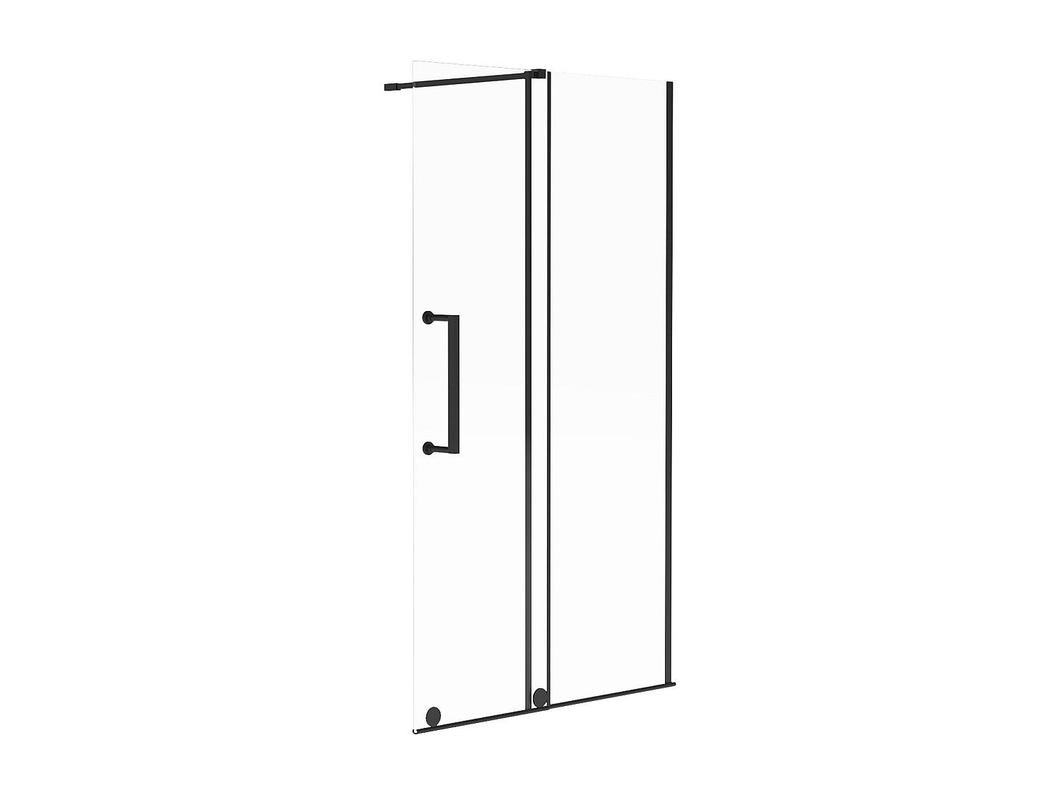 DUSCHTRENNWAND Seitenwand Schiebetür italienische Dusche - 120 x 200 cm - Metall - YOREM - Schwarz, Metall (120/200cm) - Vente-Unique