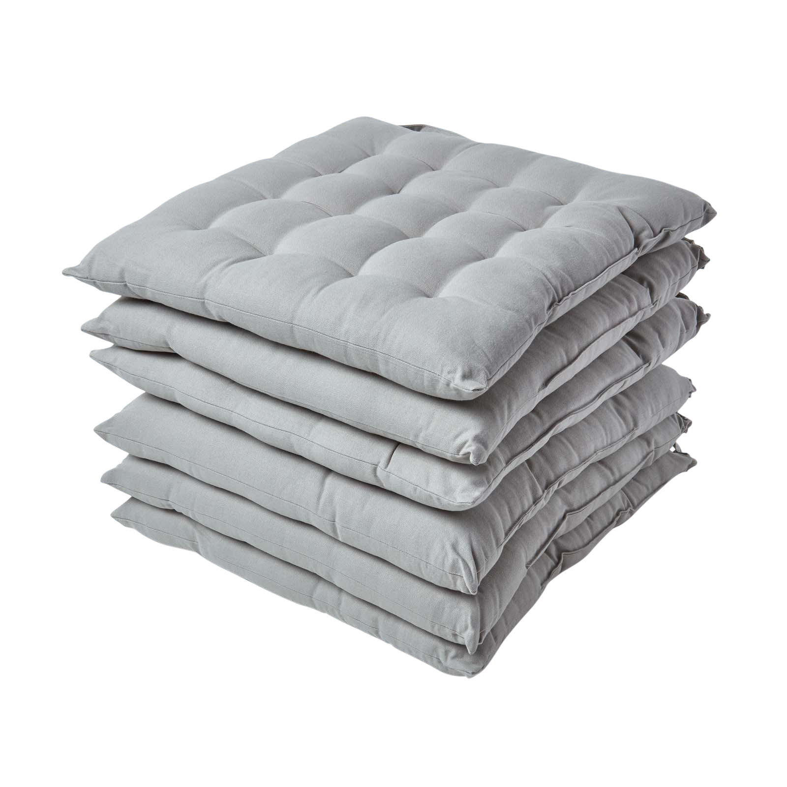 STUHLKISSEN 6er-Set grau 40/40/6,5 cm - Grau, Textil (40/40/6.5cm) - Homescapes