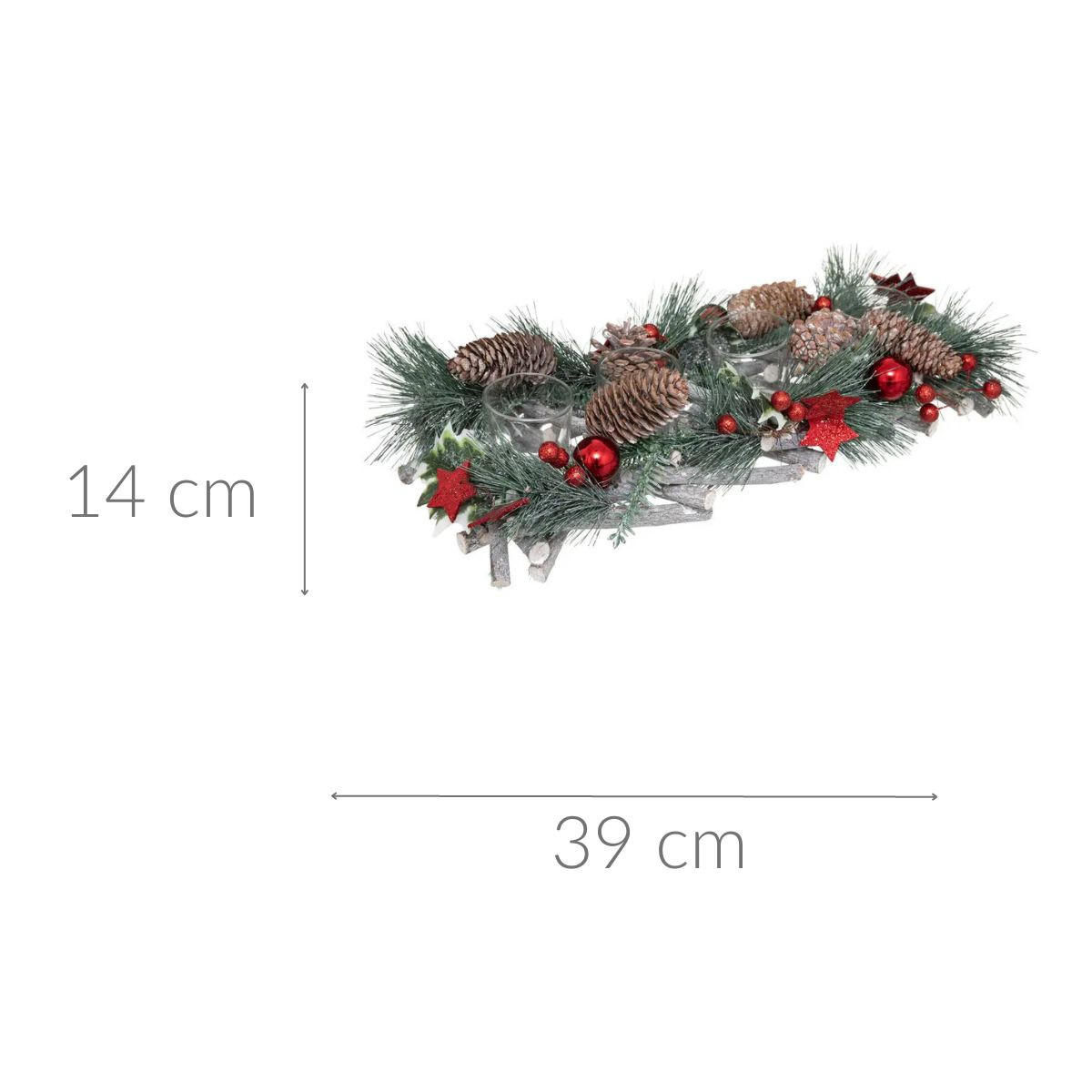 ADVENTSKRANZ mit Platz für 4 Kerzen 14/8/39 cm - Multicolor, Glas (8/39/14cm) - Atmosphera Createur d´interieur