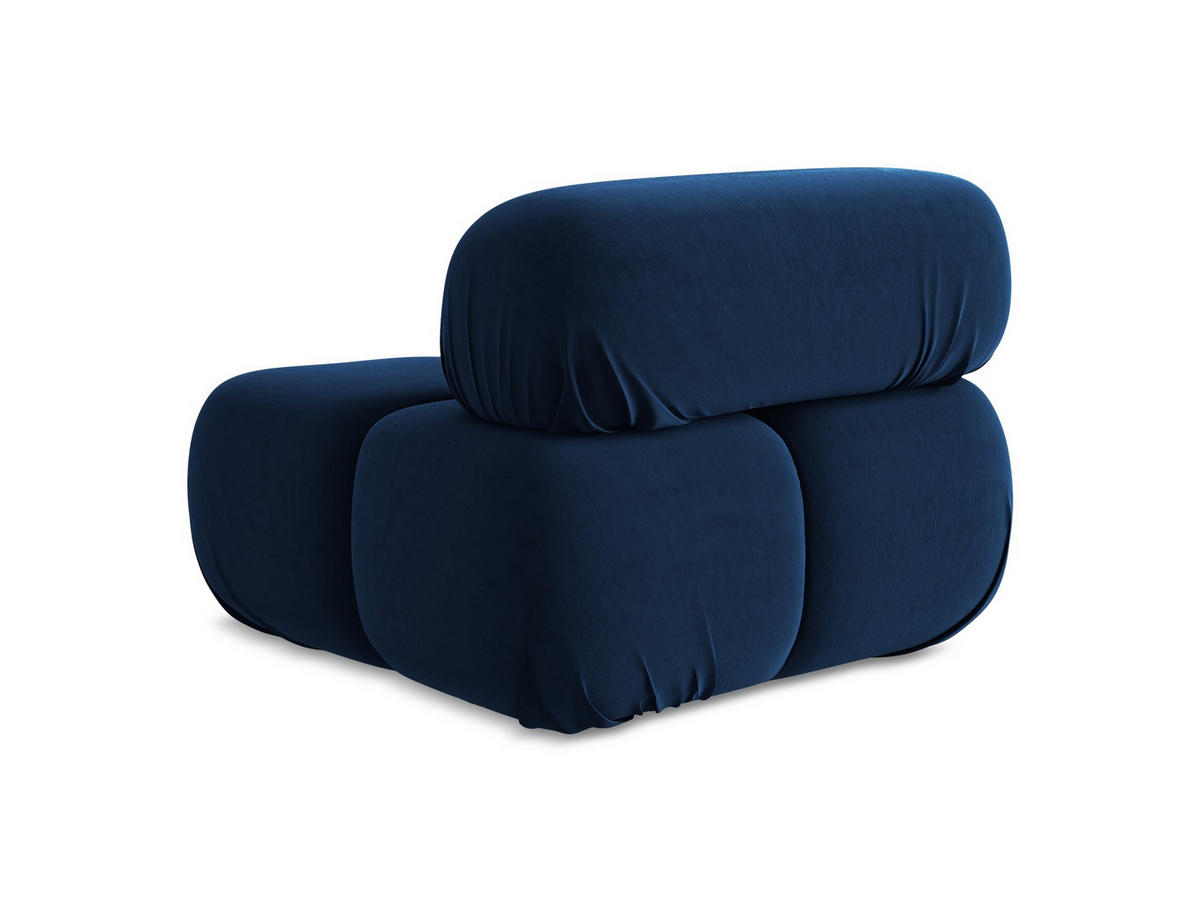 SESSEL Samt Stoff Blau - Blau/Schwarz, Kunststoff/Textil (96/70/95cm) - Makamii