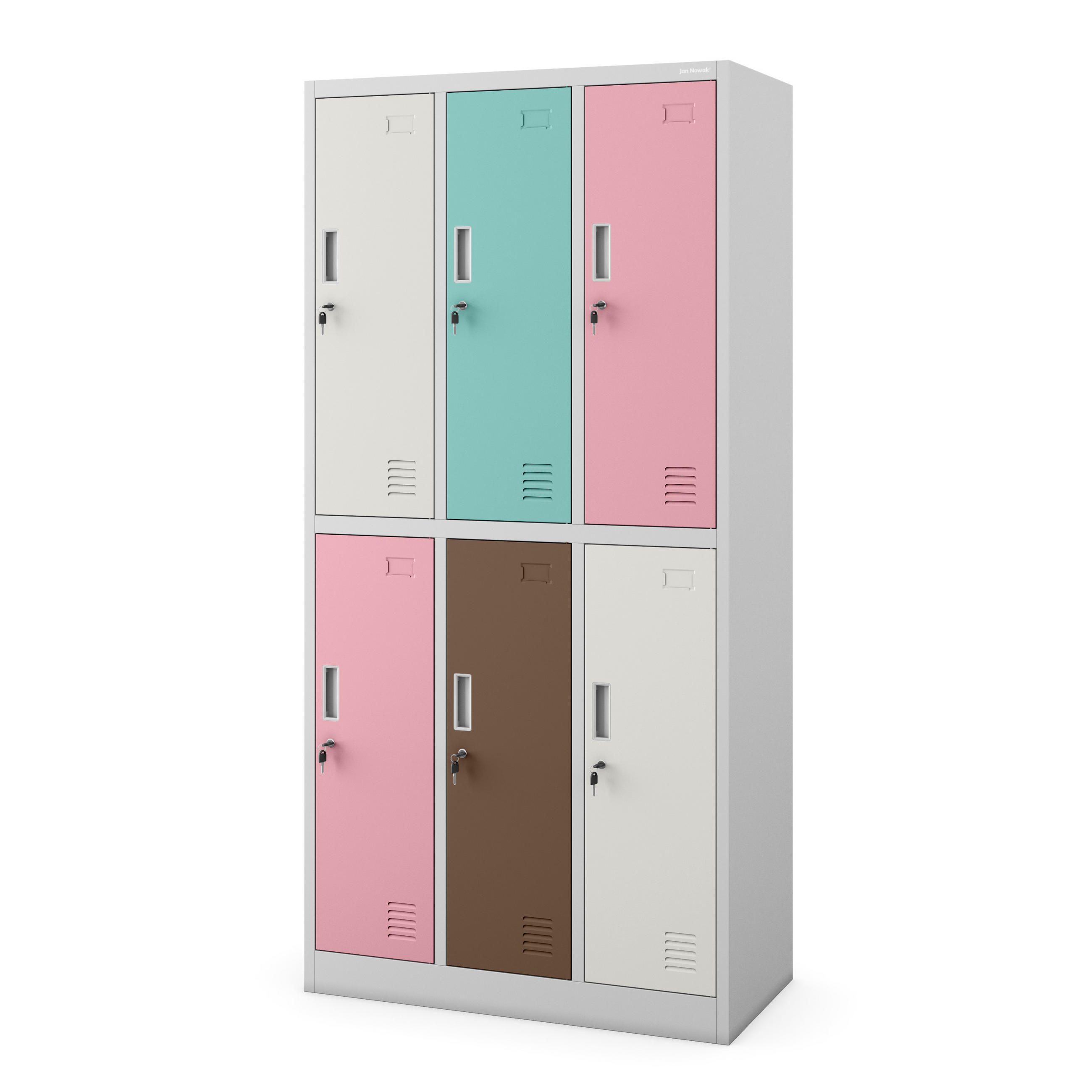 ARBEITSSCHUTZ-KLEIDERSCHRANK IGOR 185x90x45 cm - Pastellblau/Rosa, Metall (90/185/45cm) - Jan Nowak