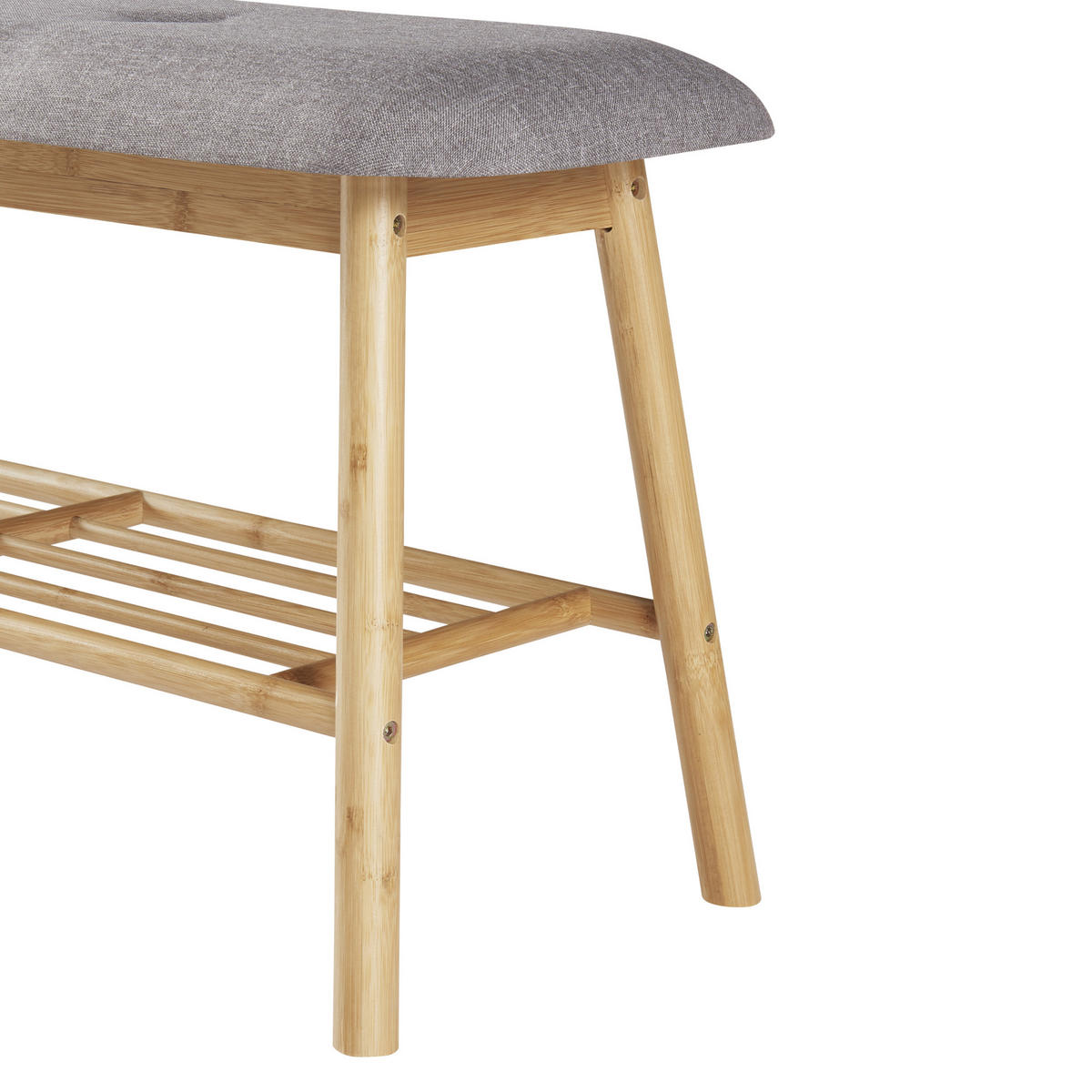 SCHUHBANK Römnitz - Grau, Holz/Textil (90/45/30cm) - [en.casa]