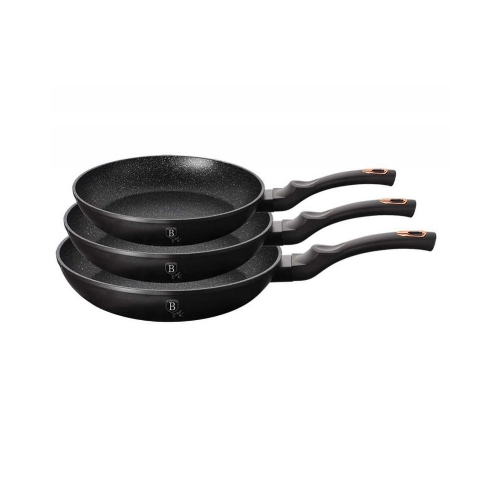 PFANNENSET Schwarz 30/20/20 cm 8692 - Schwarz, Kunststoff - Berlinger Haus