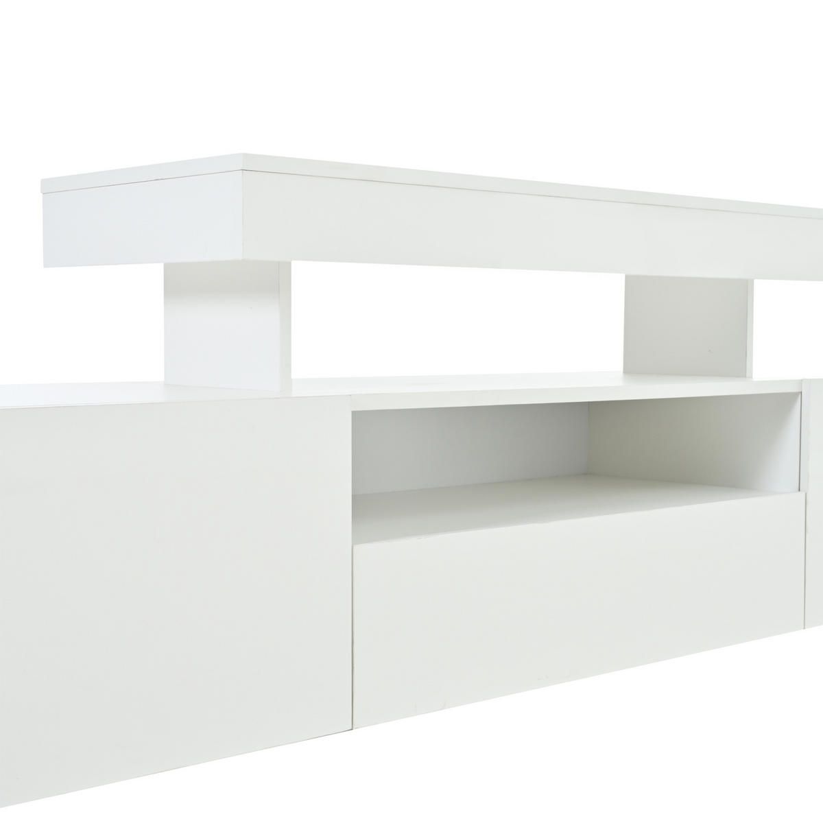 LOWBOARD DE-40375 3 Schränke mit LED und Hochglanz Weiß - Weiß, Holzwerkstoff (192/53/37cm) - ComfortXL