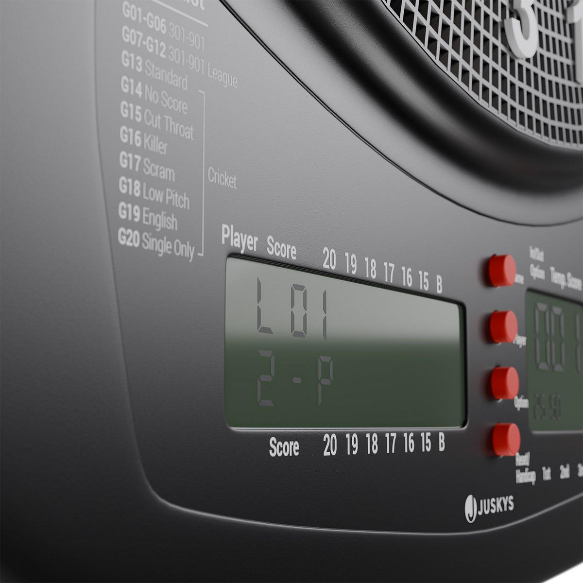 ELEKTRONISCHE Dartscheibe 32 Spiele - Schwarz, Kunststoff (52/3cm) - Juskys