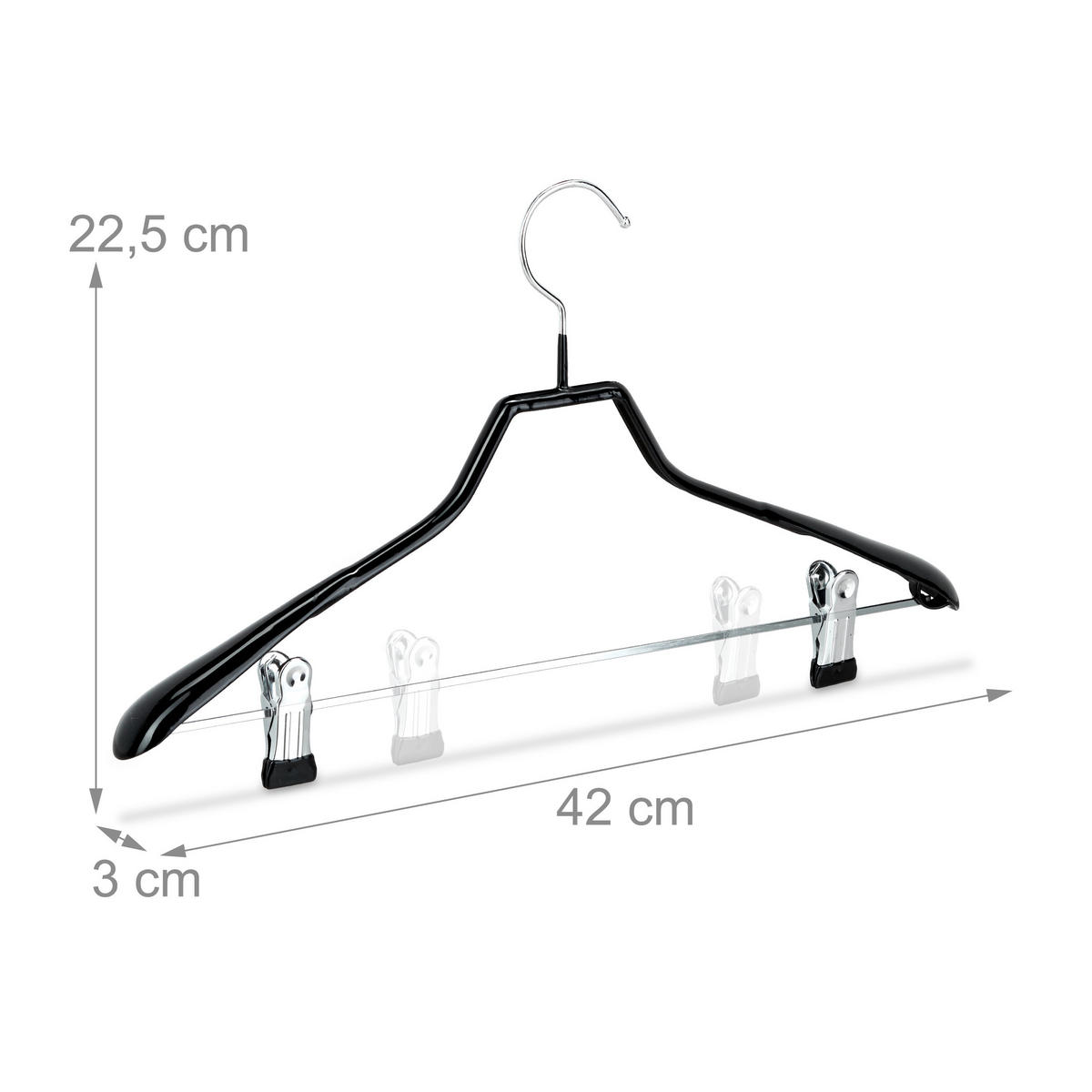 10XSVORKY - čierna, kov/plast (22.5/3/42cm) - Relaxdays